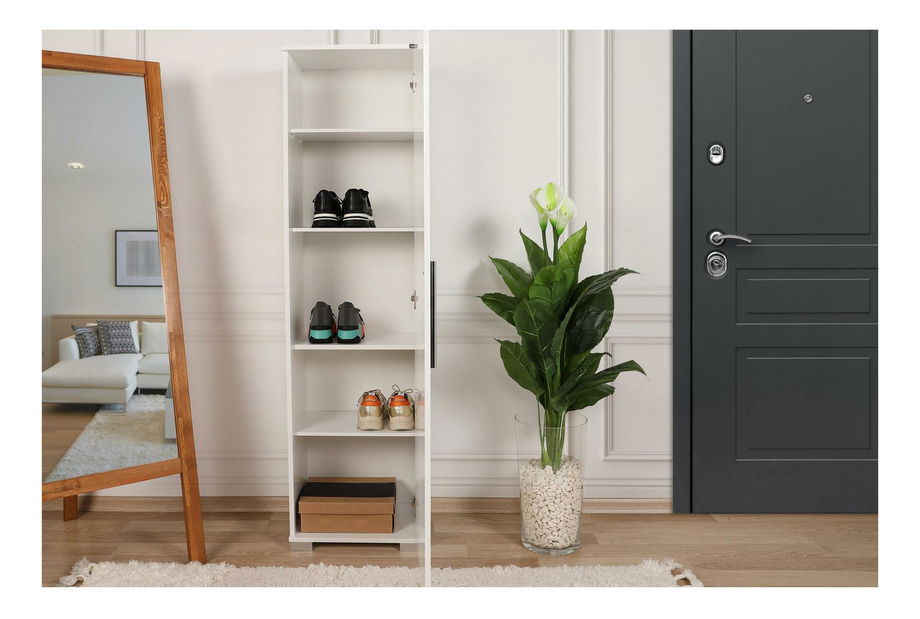 Policová skříň Aderyn (bílá)