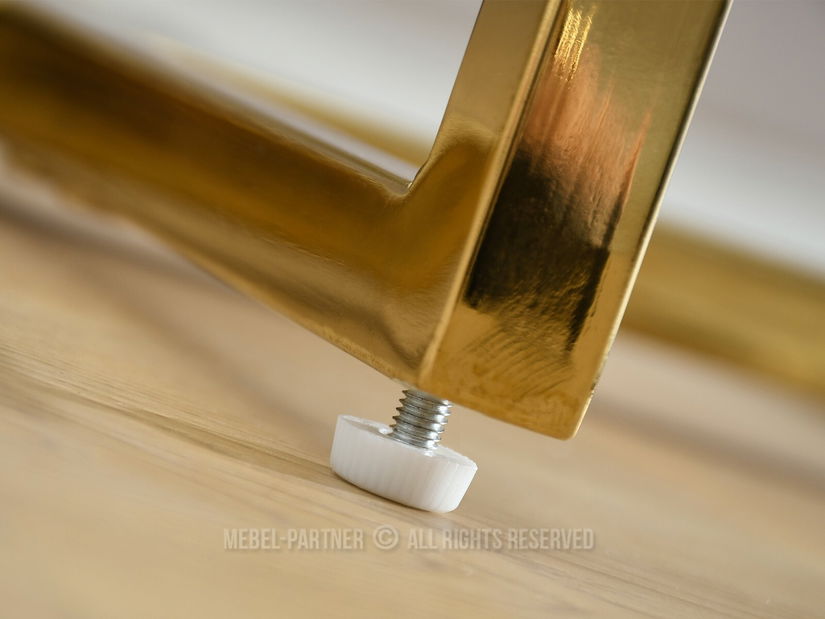 Konferenční stolek Calvis (bílý mramor + zlatá)