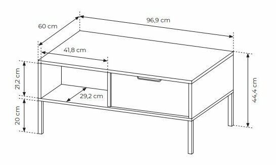 Konferenční stolek Lyran 2S (antracit + zlatá)