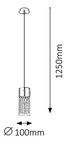 Závěsné svítidlo Waterfall 6446 (chromová + průhledný krystal)