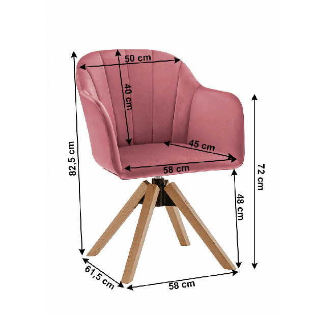 Kancelářské křeslo Daine (buk + starorůžová)