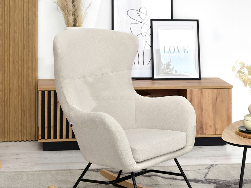 Křeslo Nesí (béžová + buk bílý)