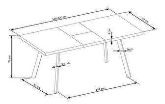 Jídelní stůl Deann (pro 6 až 8 osob)