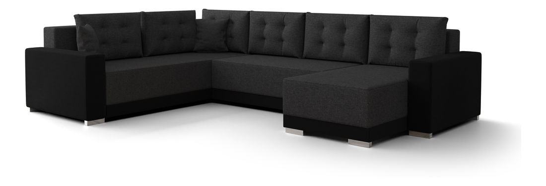 Rohová sedačka ve tvaru U Odyssey 3 (černá) (L)