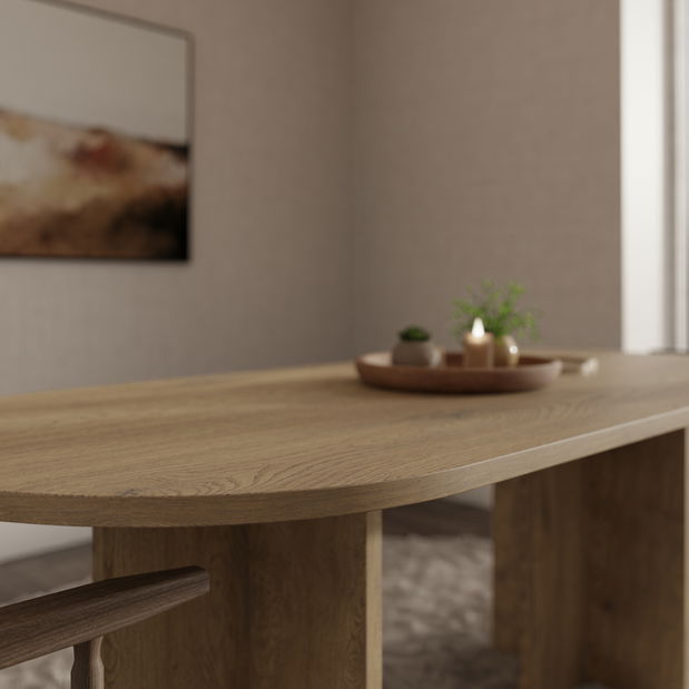 Rozkládací jídelní stůl Ovalina (béžová písková)