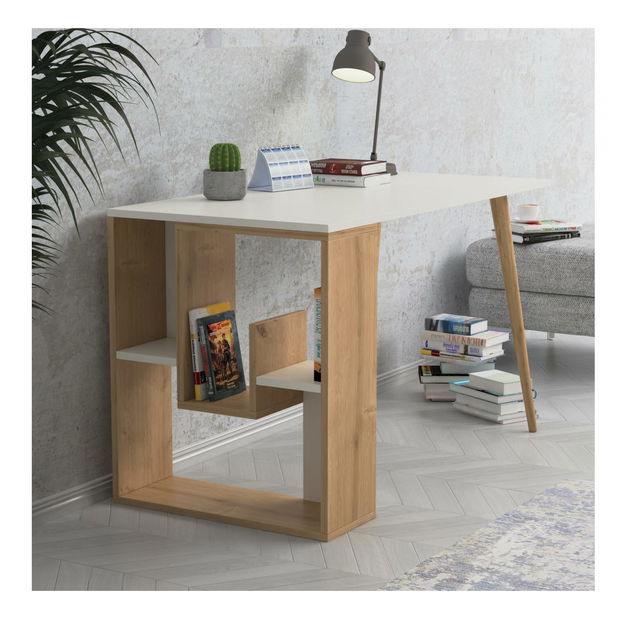 PC stolek Kitava 2 (bílá + dub)