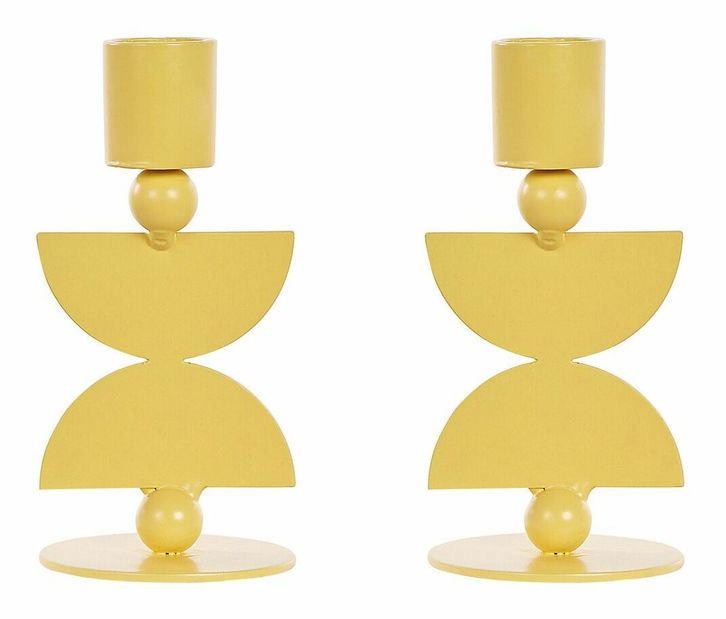 Set 2 svícnů Daphie (žlutá)