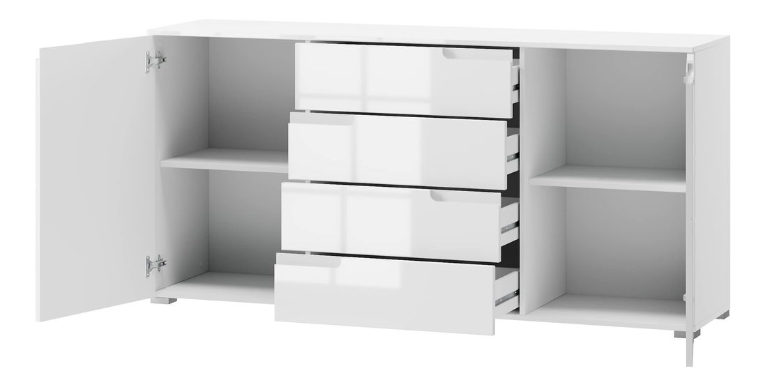 Komoda Sallosa 8 (bílá + lesk bílý)