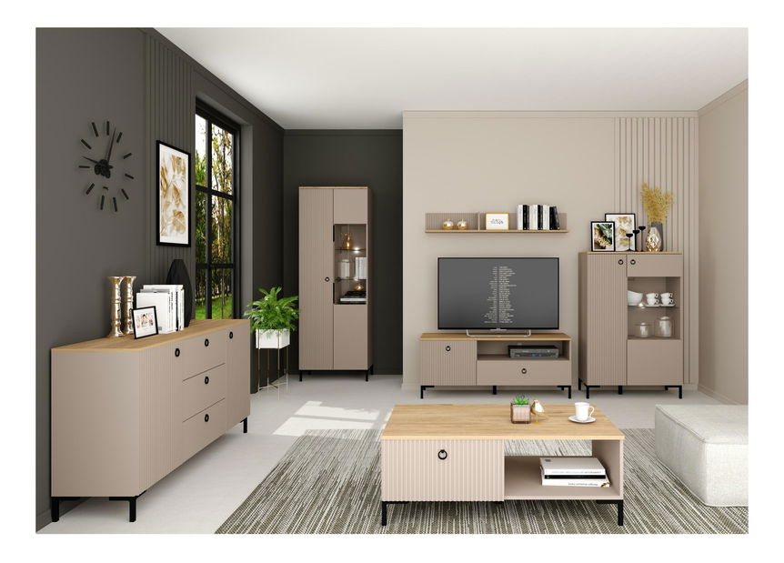 Šatní skříň Demandaron 1 (taupe + dub silverjack)