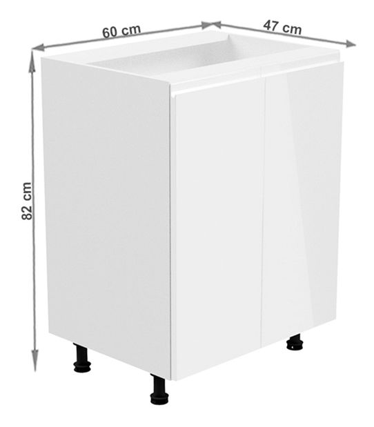 Dolní kuchyňská skříňka D602F Aurellia (bílá + lesk bílý)