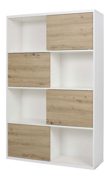 Regál Kaela D (bílá + dub artisan)