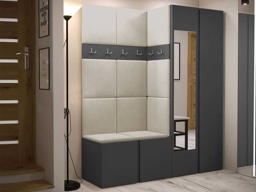 Předsíň Tovenaz XII (grafit + béžová) (se zrcadlem)