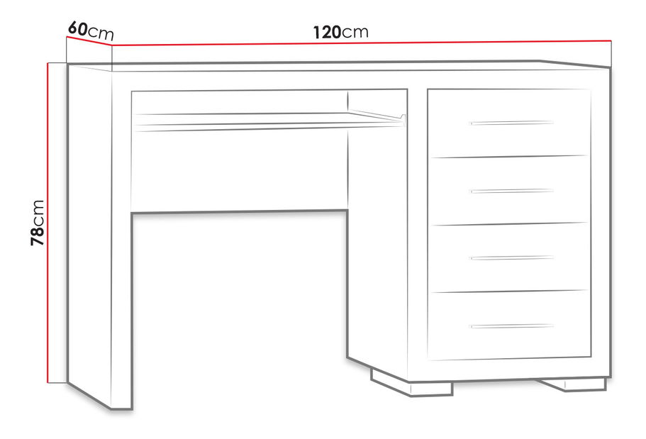PC stolek Kella KL28 (dub santana tmavý)