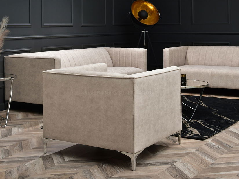 Relaxační křeslo Rotundas (písková + chrom)