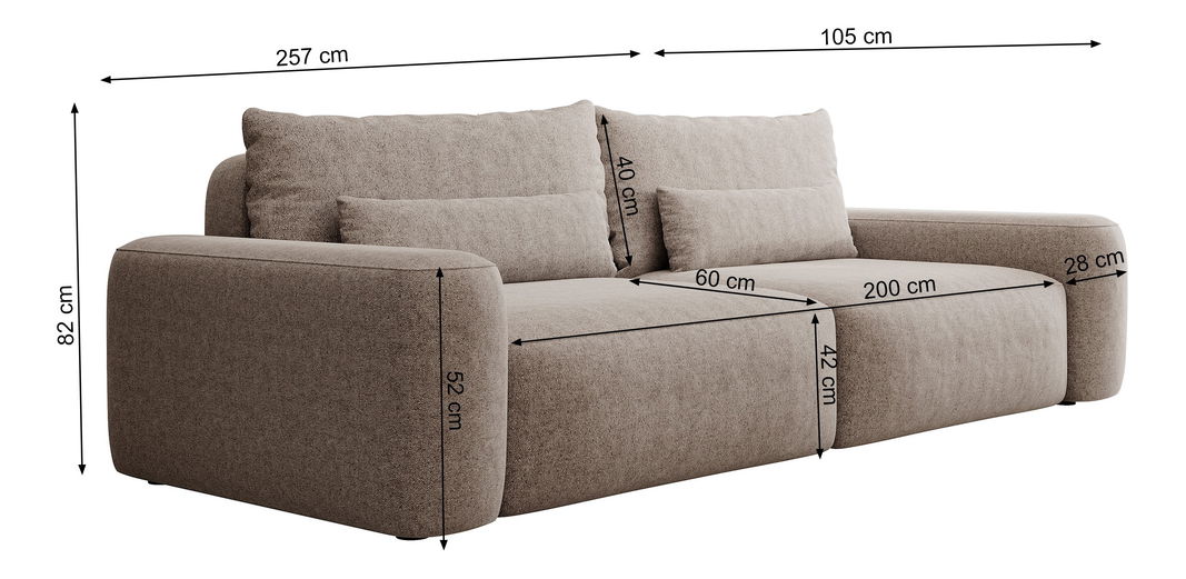 Pohovka trojsedačka Carlito 3 (černá)