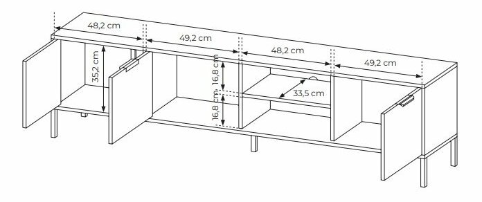 TV stolek/skříňka Lyran 3D (antracit + zlatá)