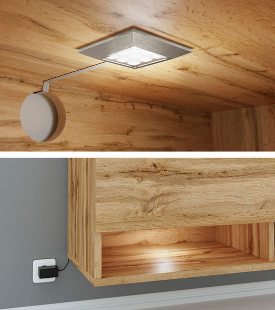 TV skříňka Aldesia -100 (dub wotan) (osvětlení LED RGB barevné)