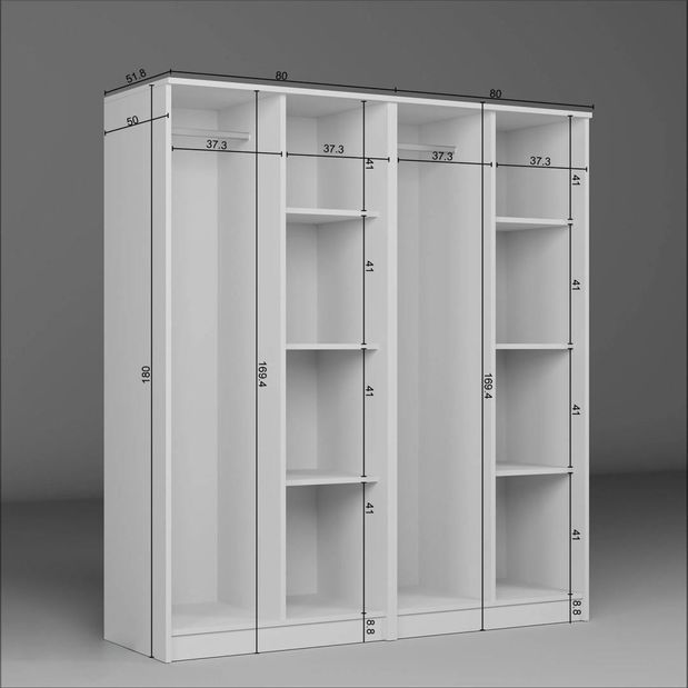 Šatní skříň Kentucky D (bílá)