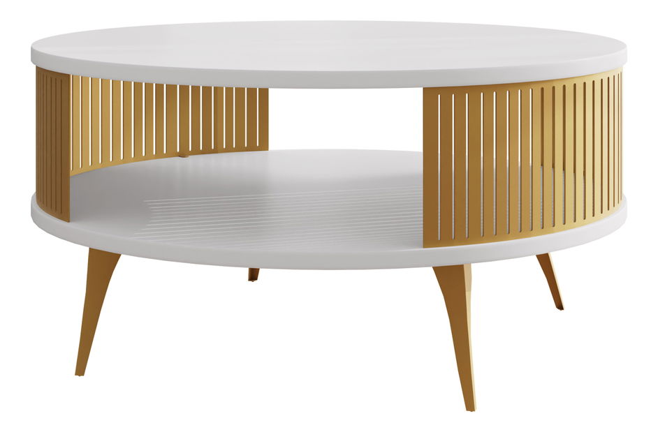 Konferenční stolek Mezanoa Gold (zlatá + arktická bílá)