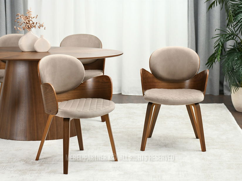 Židle Aimee K (béžová + ořech)