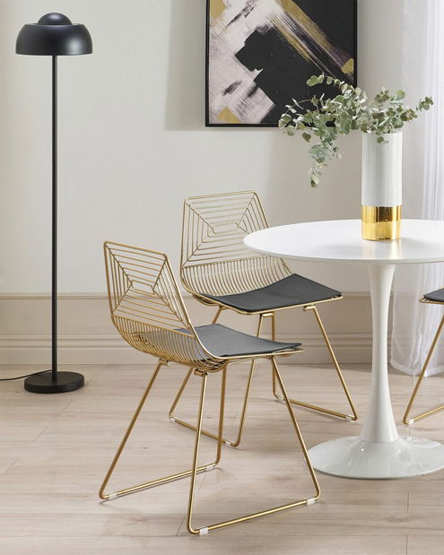 Set 2 ks jídelních židlí Bricio (zlatá)