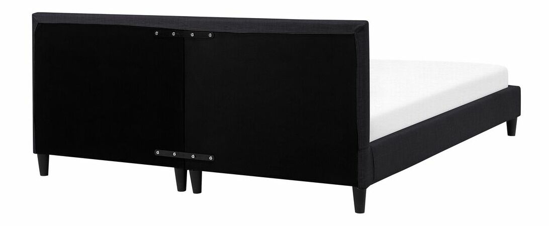 Manželská postel 180 cm FUTTI (s roštem a LED osvětlením) (černá)