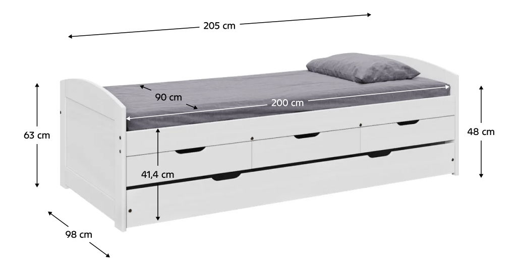 Jednolůžková postel 90x200 cm Marcy (bílá)