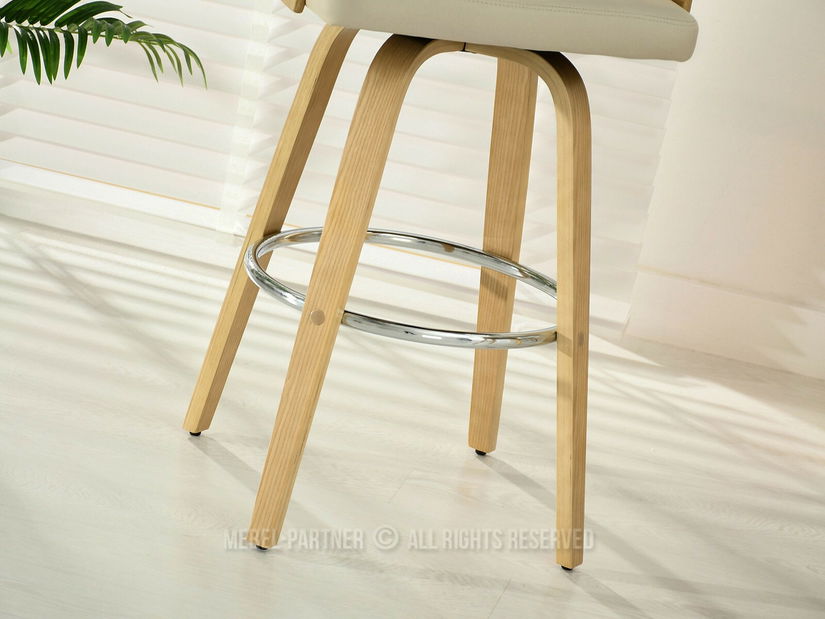 Barová židle CH48 (krémová + dub)