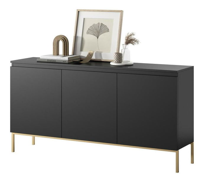 Skříňka Bennasi B3 (černá + zlatá)