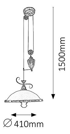 Závěsné svítidlo Elisett 2756 (bronzová + bílá)