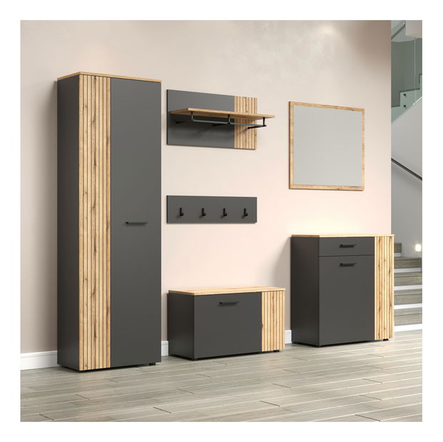 Botník (skříňka na boty) Esferas (grafit + dub evoke)