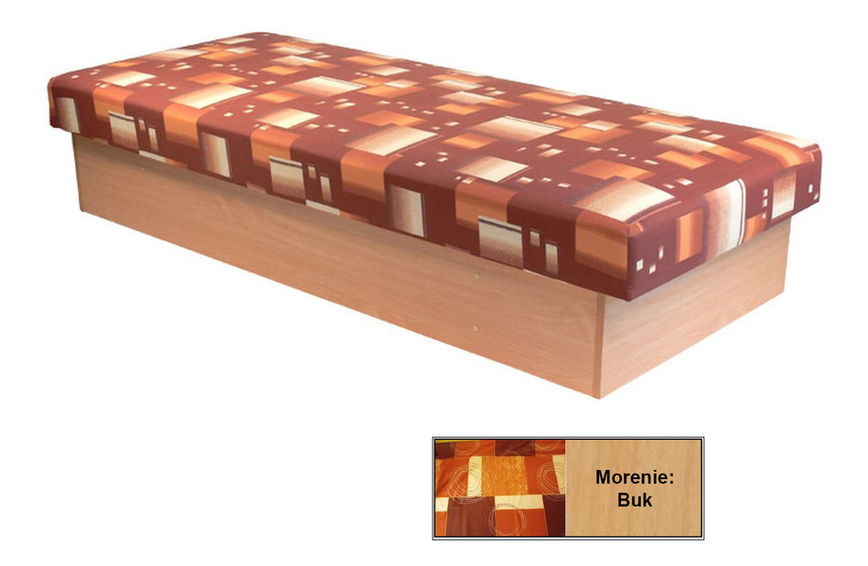 Jednolůžková postel (válenda) 80 cm Edo 12 (s pružinovou matrací)