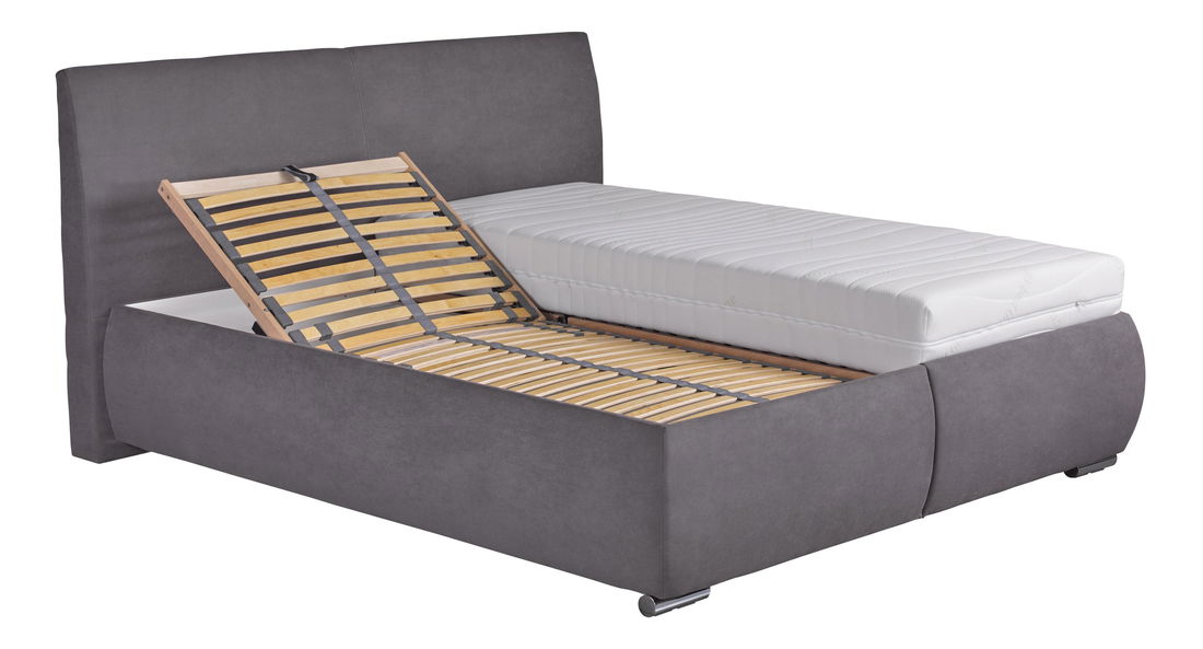 Manželská postel 180 cm Blanár Idaho (šedá) (s roštem a matrací Ivana Plus)