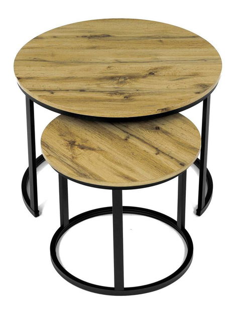 Set 2 konferenčních stolků Conjugar (dub divoký)