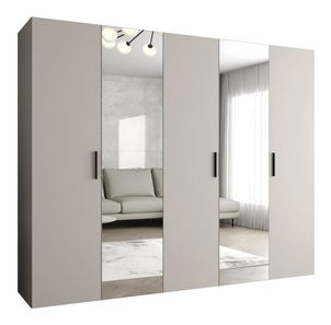 Šatní skříň 250 cm Borry 2 (kašmír + černá)