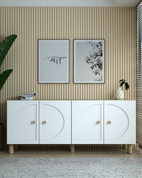 Komoda Incini (dub safírový + bílá)