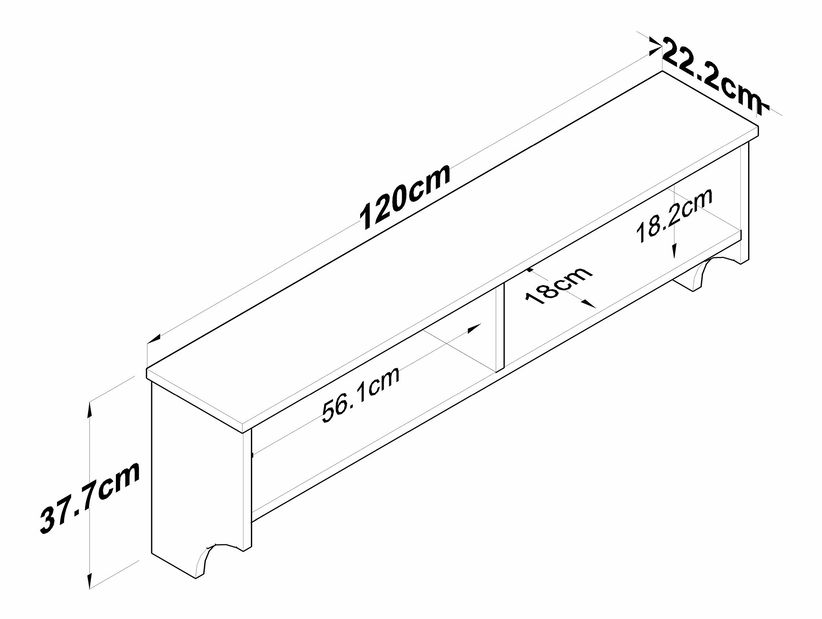 Věšák Pixie 2460 (Bílá + Ořech)