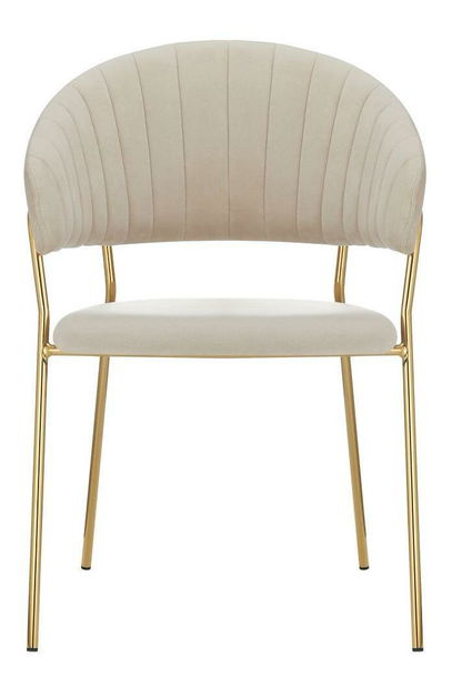 Designové jídelní křeslo Dasmona 1 (béžová + zlatá + chromová)