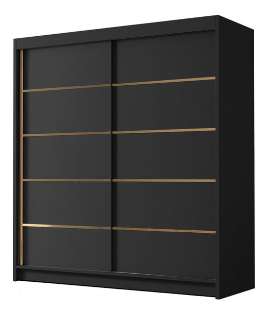 Šatní skříň s posuvnými dveřmi Bratoke IV 180 (kašmír + zlatá)