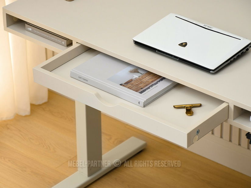 PC stolek s nastavitelnou výškou Occott 120 (krémová)