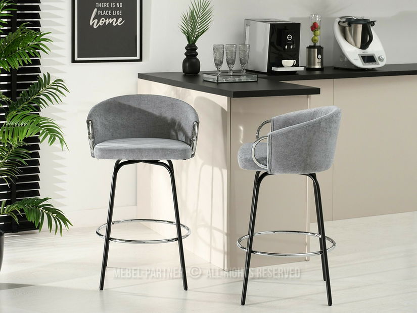 Barová židle Clorax (šedá + černá)