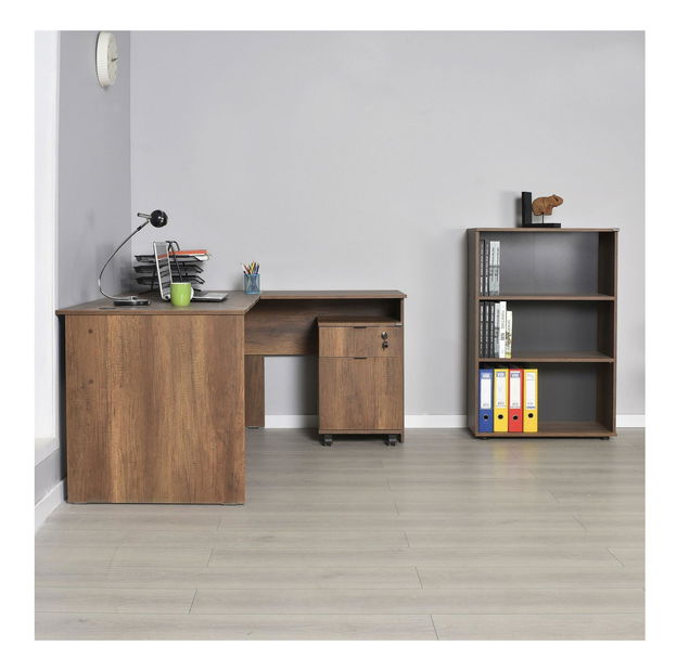 Rohový PC stolek Raven (ořech)