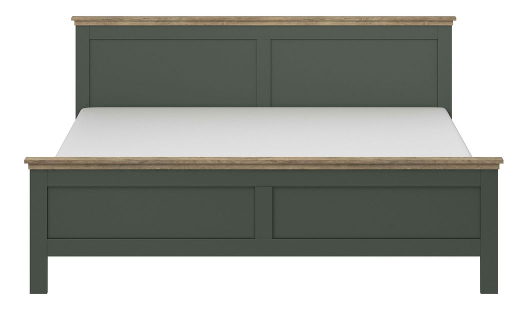 Manželská postel 160 cm Elvina S ZJU31 (zelená + dub lefkas tmavý)