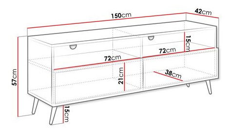 TV skříňka/stolek Baranto 2K (černá)