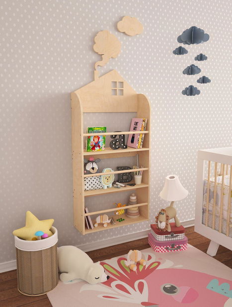 Dětská nástěnná police Lukonka 1 (bříza)