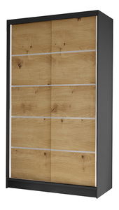 Šatní skříň Delana IV (černá + dub artisan)