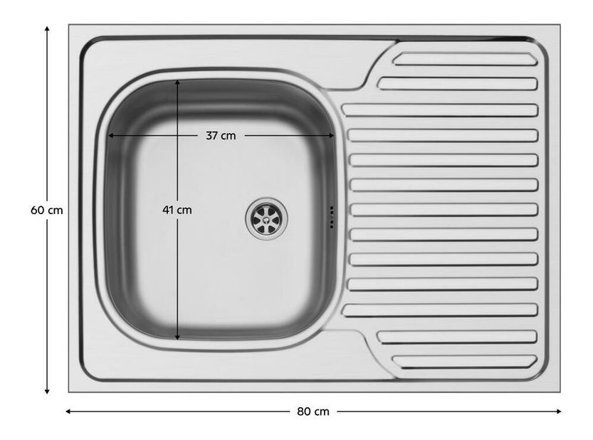 Dřez 800x600 Parciales (nerez)