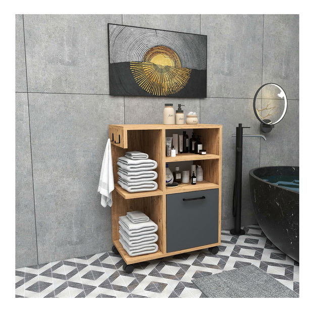 Koupelnová skříňka Rebooke (borovice atlantická + antracit)