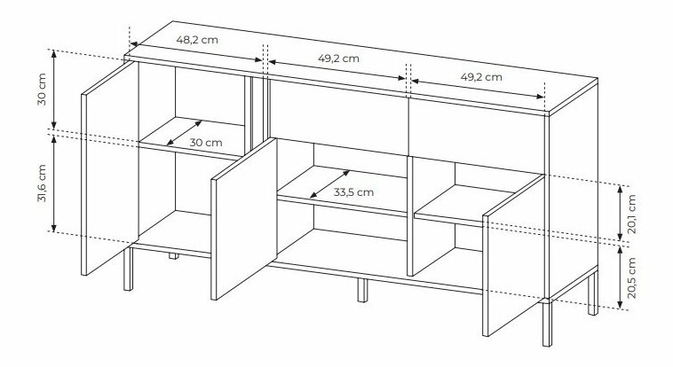 Komoda Danton 3D2S (béžová)