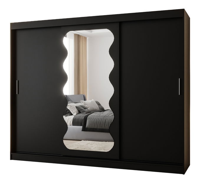 Šatní skříň 250 cm Spock (černá)